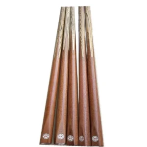 China Factory One Piece Ash Wood Billiard Cue Stick Snooker Cue with 9mm Brass Tip 10mm Diameter Carbon Carbon Fiber Butt Sleeve