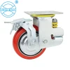 Chinese factory 5 inch Auto Parts Industry Heavy Duty 125mm PU Spring Loaded Shock Absorbing Casters castor wheel