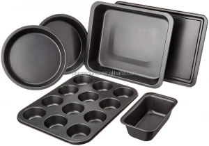 Chinese Manufacture Custom Basics Non Stick Kitchen 6-Piece Bakeware Set Carbon Steel Cake Mould Baking Tray