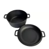 Chinese new design enamel Cast iron two double wok casserole set