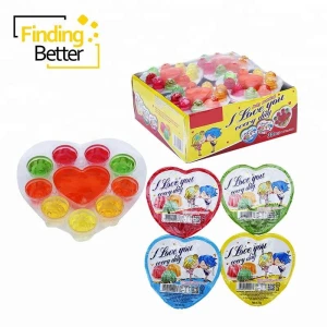 Chinese Supplier Halal Fruit Flavor Pudding Fruit Jelly Pudding Cup Candy Heart and Rose Shape Jelly