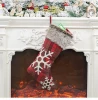 Christmas decoration supplies Red black plaid snowflake gift socks plush Christmas stocking