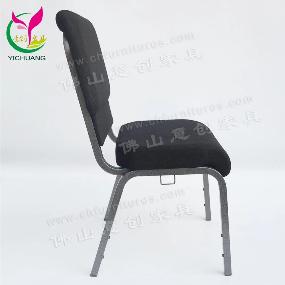 Church pew furniture moslem popular 16 gauge HERCULES Series black Fabric stackable church chair