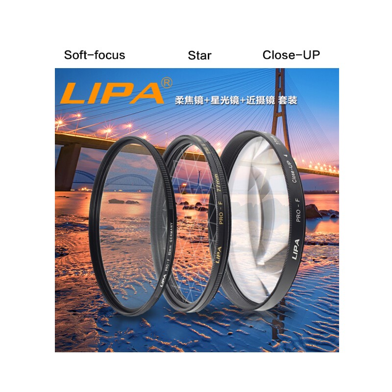 Circular effect Filter set Soft focus &amp; Cross &amp; Close-UP filter for camera OEM/ODM
