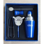 CIROC stainless steel 600ml shaker bar set, shaker + stainer + tong + jegger + stirrer, BT1204