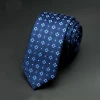 Classic blue polyester neck tie for men