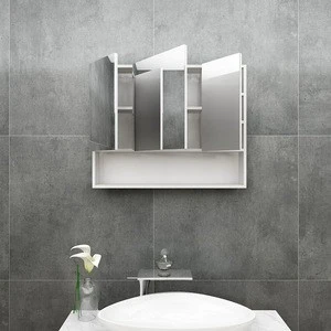 Classic modern bathroom furniture grey and white mirror cabinet