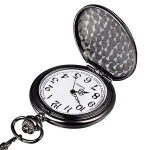 Classic Smooth Vintage Quartz Roman Numerals Mens Womens Pocket Watch