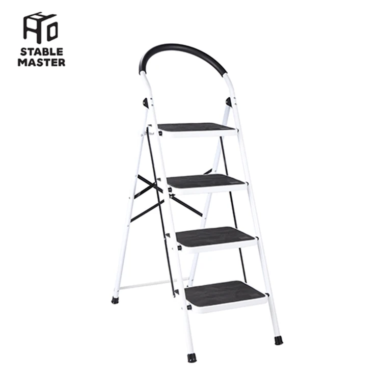 Climbing industrial movable 4 step steel ladder scaffolding ladder