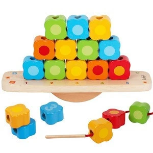 Colorful Wooden Counting Stacker balance Number Blocks Early Mathematics Learning Educational Toys for Kids