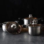 Commercial 18/8 Stainless Steel Soup Stockpot, Kitchen Stainless Steel Stock Pot With Glass Cover
