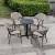 Import Commercial Popular Customized Black White Rattan Aluminum chair Restaurant Outdoor dining table set from China