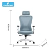 Commercial Sillas Espera Oficina Modern Swivel High Back Office Mesh Chair With Headrest