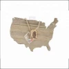 Countryside Great America Map Shape Wooden Decoration Plaque