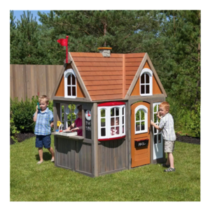 Custom Collins Kids Wooden Playhouse Outdoor Garden Cottage Playhouse With Kitchen Toy Play Set