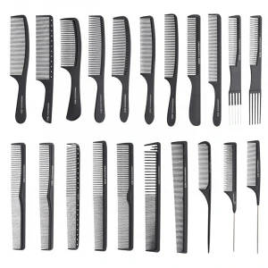 custom logo high quality black straight Hair Combs Pro Salon Hairdressing Antistatic Carbon Fiber Comb For Barber Hair Cutting