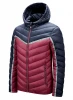 custom logo mens fashion winter riding jacket pads padded hooded nylon puffer jacket with hoody navy padded jacket