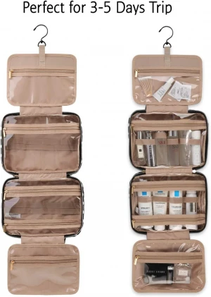 Custom logo Toiletry bag travel bag with hanging hook Water-resistant Makeup Cosmetic Bag Travel Organizer
