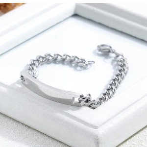 Custom Name Couple Bar Chain Bracelet for Male and Female