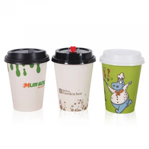 Custom paper coffee cups coffee milk tea cups disposable double-layer insulated paper cups