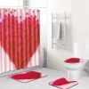 Custom Printing Bathroom Mat and 180x180cm Shower Curtain Polyester Bath Curtain