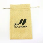 Custom Size Recyclable Coffee Bag Jute Eco-friendly Jute Bags RICE Candy Drawstring Hot Stamping Accept