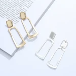 Custom Women Clip-on Earrings Large Earrings Square Hoop Big Geometric Earrings