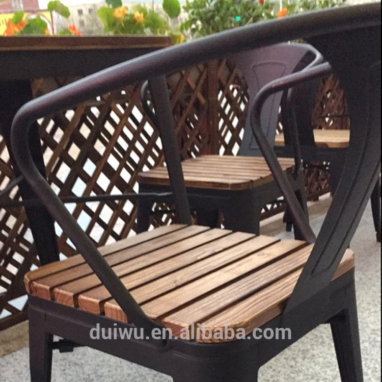 Customised outdoor 1+4 table and chairs wrought iron garden furniture set