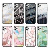 Customize any pattern Geometric Patterns Marble Tempered Glass Hard TPU Phone Case  For iPhone 11 Pro 11 11 Pro Max