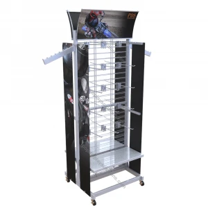Customized floor double sided metal accessories display rack