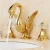 Import Deck Mounted High End Swan Basin Sink Faucet Widespread Golden Two Crystal Handle Mixer Taps from China