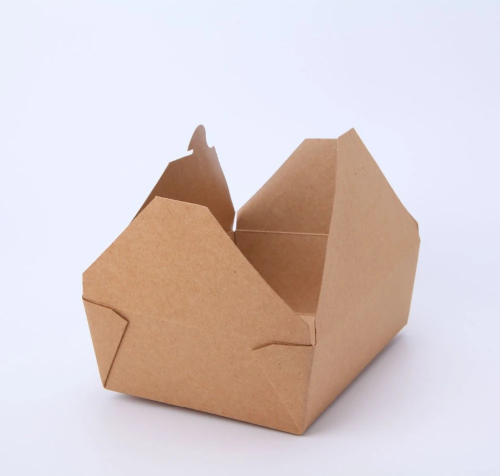 Delivery take away disposable meal containers Kraft paper food packing box