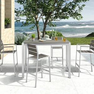 Design high bar  furniture set  modern aluminum outdoor bar table chairs for sale
