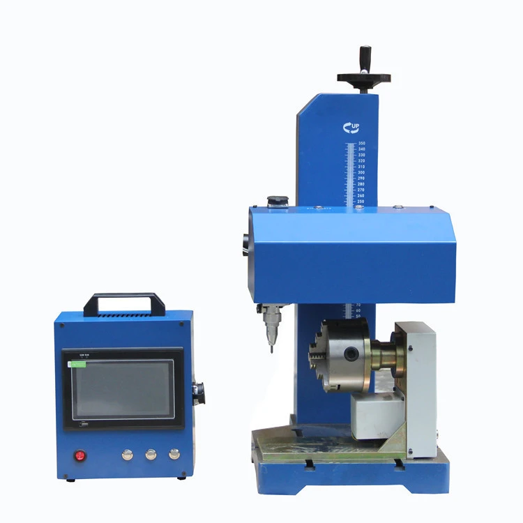 Desktop Metal Pipe Pneumatic Letter Dot Pin Marking Machine with Rotary Fixture