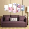 Digital print moder 3D loyus flower painting canvas 5 pieces wall picture art poster sofa home decor unframed