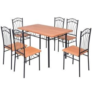 Dining Room Furniture Luxury Wooden Modern Dining Table Set 6 Chairs