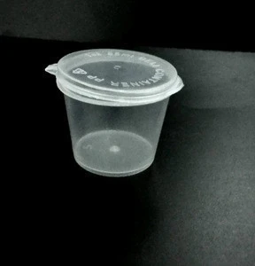 disposable soy sauce container Plastic transparent cup connected cover 1oz, 2 oz,