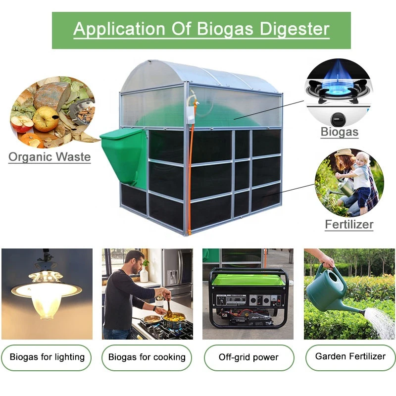 DIYBIOGAS small home mini portable assembly biogas plant digester machine for cooking/lighting/heating &amp; electricity generation