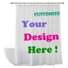 Dongguan Factory Personalised Custom Design Digital Print Polyester Fabric Shower Curtains with Lead Weight Bottom