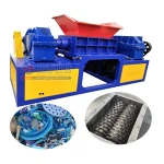 Double shaft medical waste plastic iron shredder crushing machine