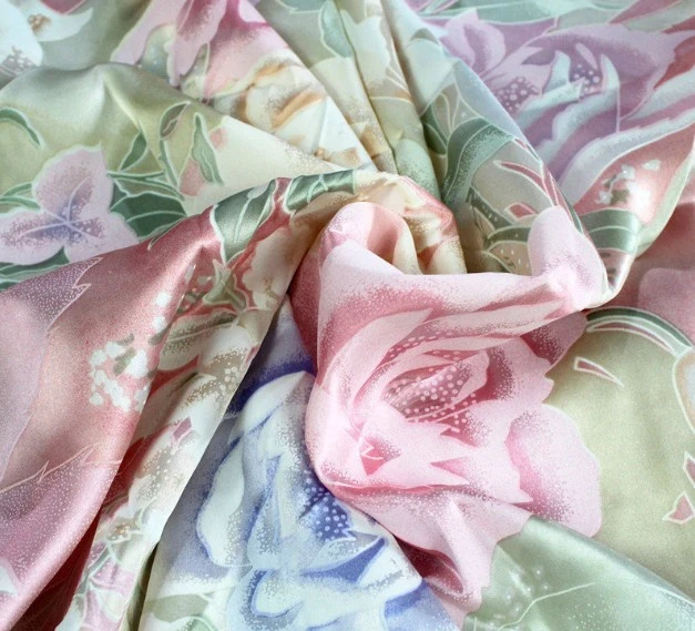 Dubai Dress Silk Fabric Custom Pattern Printed Silk Georgette Fabric