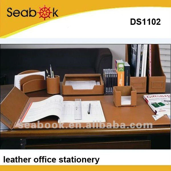 Durable fashion PU leather office stationery