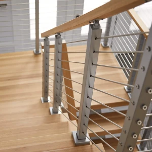 Easy Install Pagar Square Pipe Stainless Steel Railing Systems Satin Balustrade Balcony Porch Stairs Stainless Steel Bar Railing