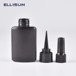 empty 25ml ldpe black color  uv glue plastic bottle with dropper