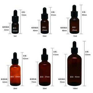 Empty Cosmetic Glass Dropper Bottle bamboo amber Essential Oil Bottle 10ml glasses dropper bottles With Dropper tamper cap