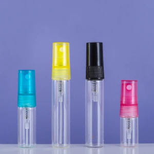 Empty  Spray Perfume Bottle 2ml3ml 5ml 10ml Mini Sample Portable Glass Bottle Vial WIth Plastic Mist Sprayer Sub-botting