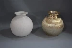 European style Frost Round Clay Pottery Flower Vases  Ceramic Vase for Home Decor
