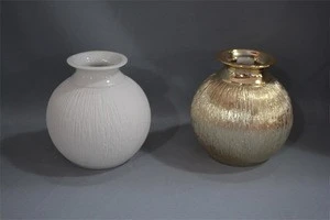 European style Frost Round Clay Pottery Flower Vases  Ceramic Vase for Home Decor