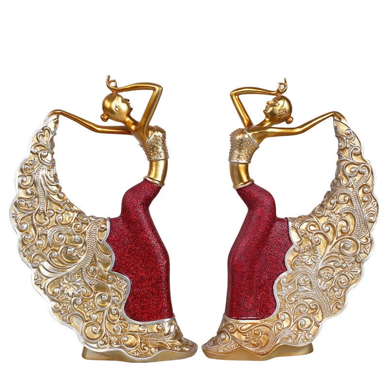 European style peacock dancer resin ornaments for home decoration