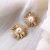 Import Exaggerated Golden Sun Pearl Stud Earrings S925 Silver Needle from China